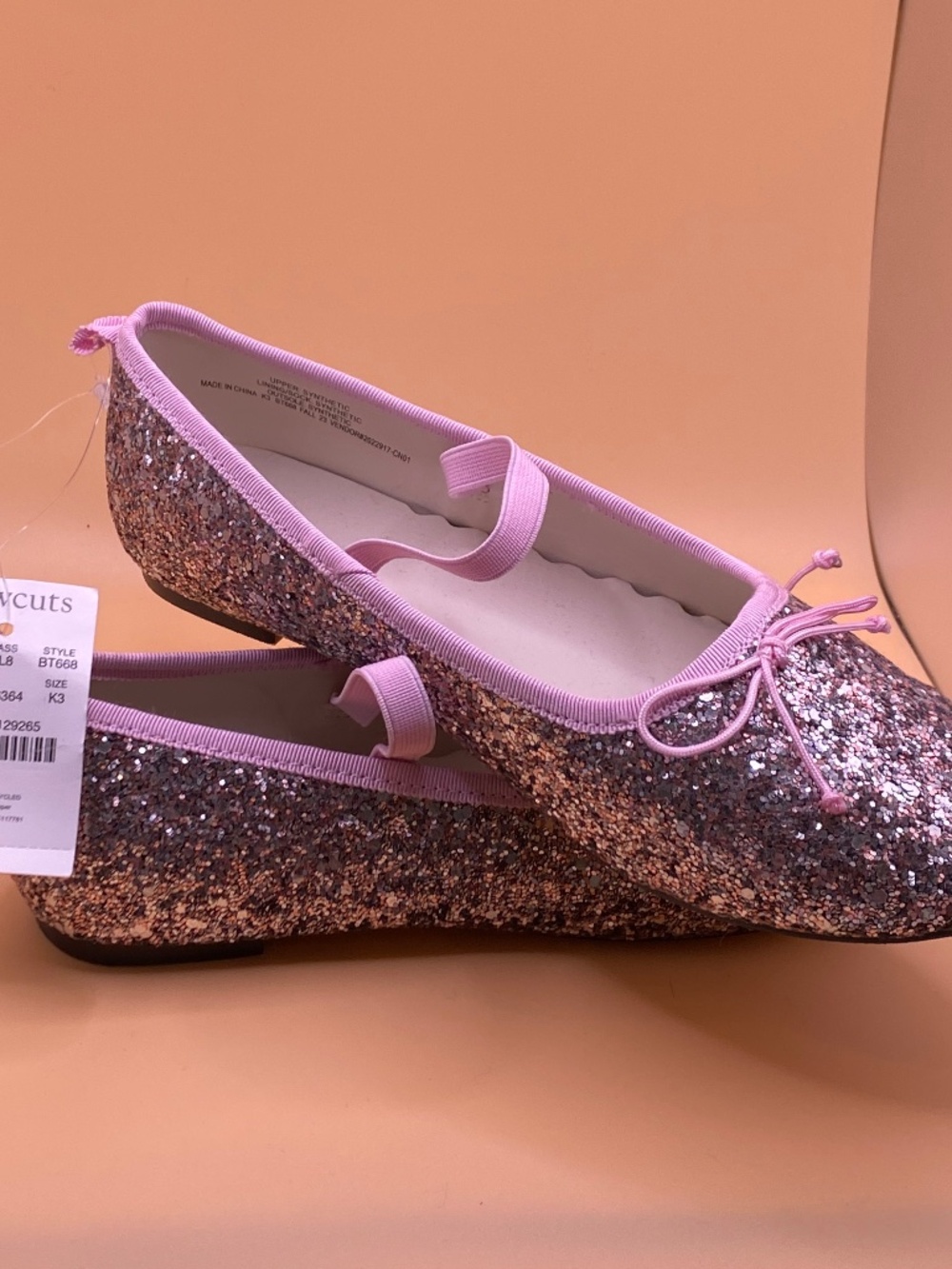 Crewcuts Pink Glitter Ballet Flats - New with tags